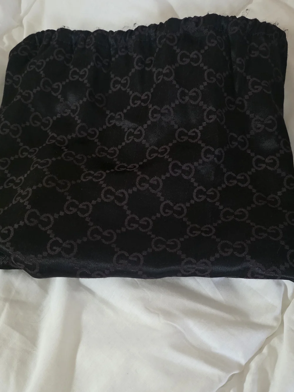 Gucci Dark Brown Embossed Leather Satchel with Gold Chain Detail